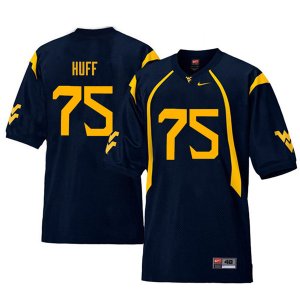 Men's West Virginia Mountaineers NCAA #75 Sam Huff Navy Authentic Nike Retro Stitched College Football Jersey DK15X60XK